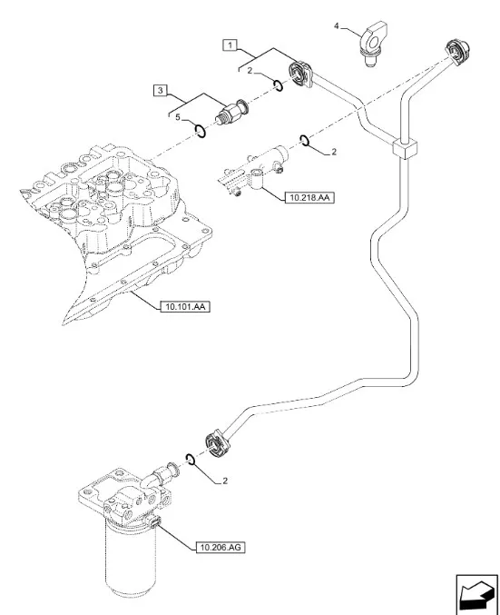 504116745 - Трубка топл. обратки ГБЦрампафильтр ДВС Cursor7K TC5
